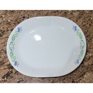 Corelle By Corning Oval Blueberry Bouquet Platter 10" x 12" Blue & Green